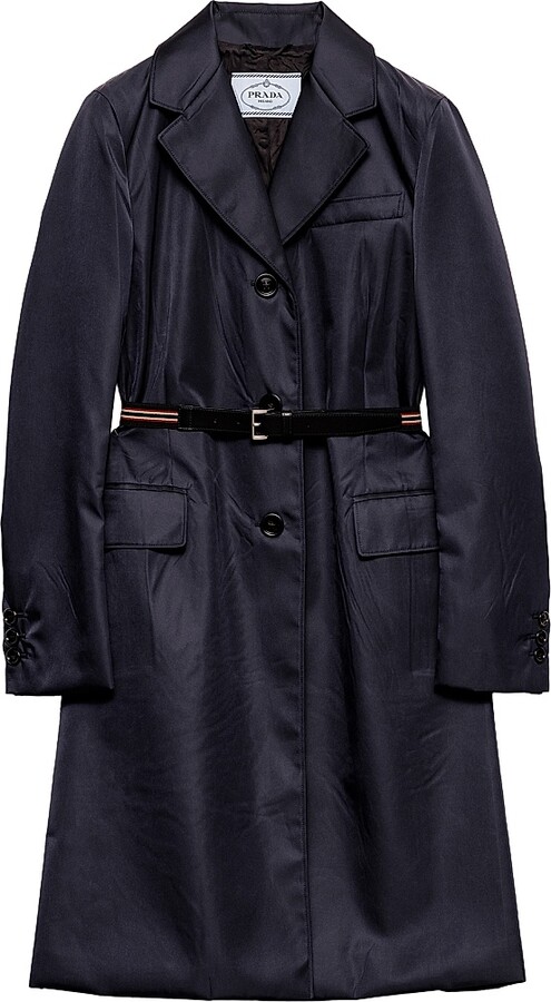 Prada Women's Re-Nylon Raincoat - Blue - Size 0 - ShopStyle Jackets