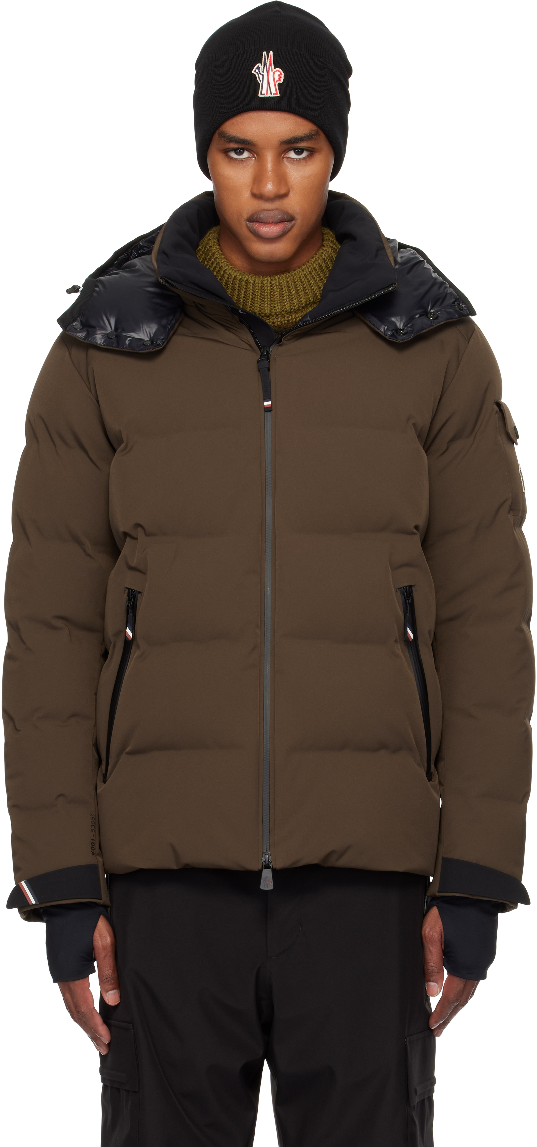 Moncler Grenoble: Brown Montgetech Hooded Ski Down Jacket | SSENSE