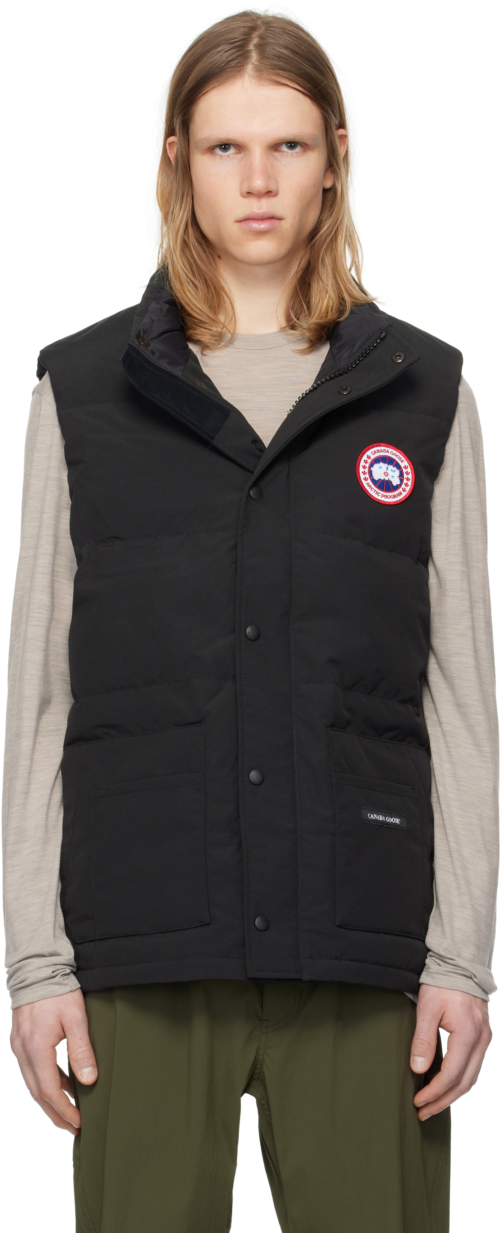 Canada Goose: Black Freestyle Crew Down Vest | SSENSE