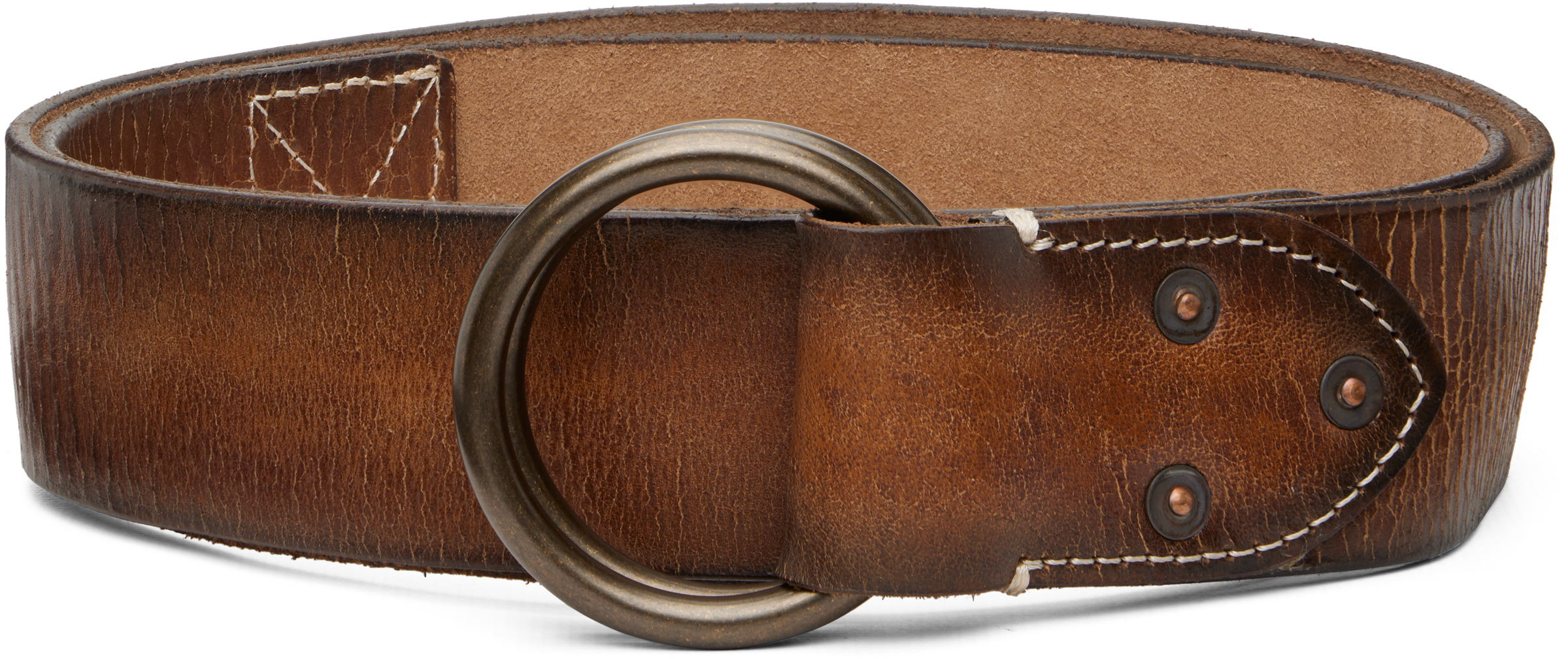 RRLのタン Leather Double–O-Ring ベルトがセール中