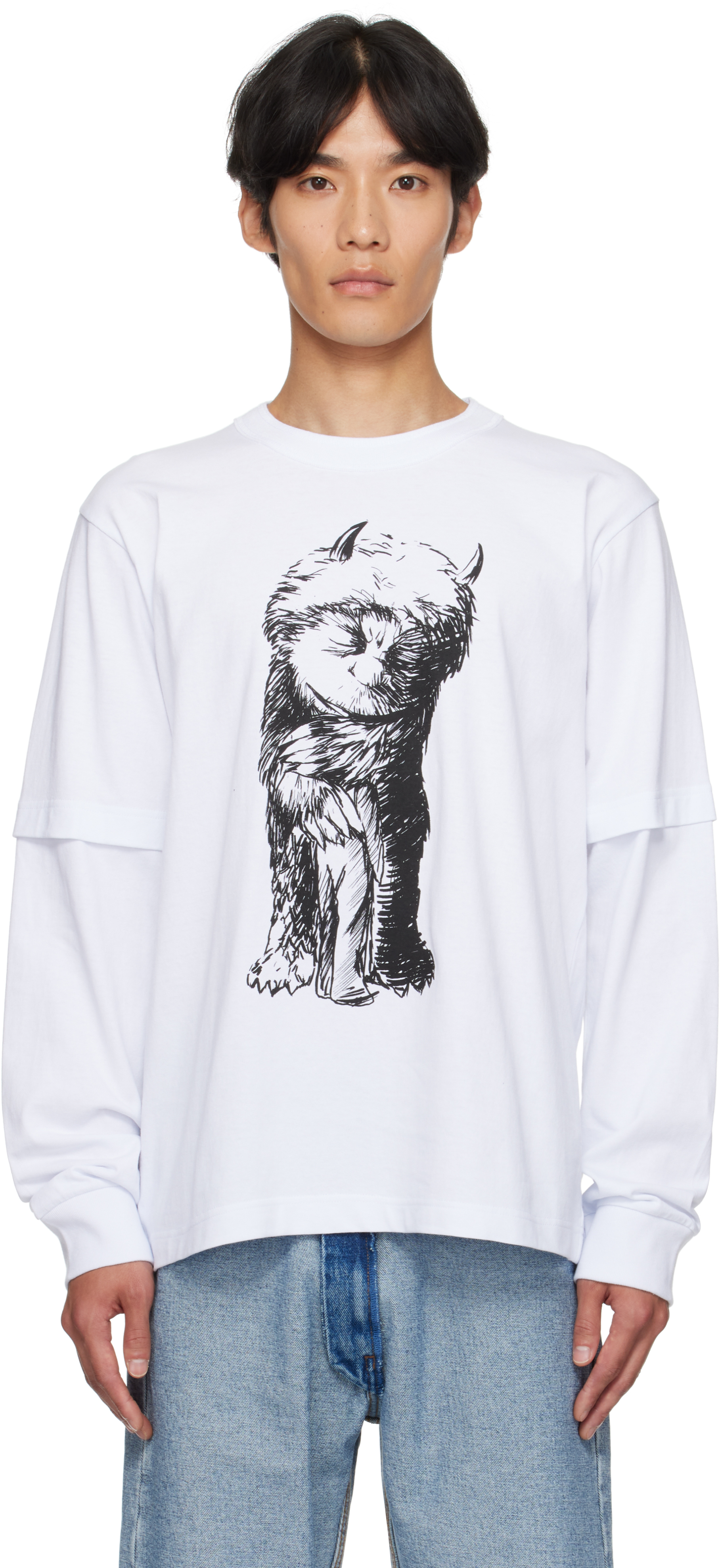 sacaiのホワイト 'Where The Wild Things Are' コットン Tシャツがセール中