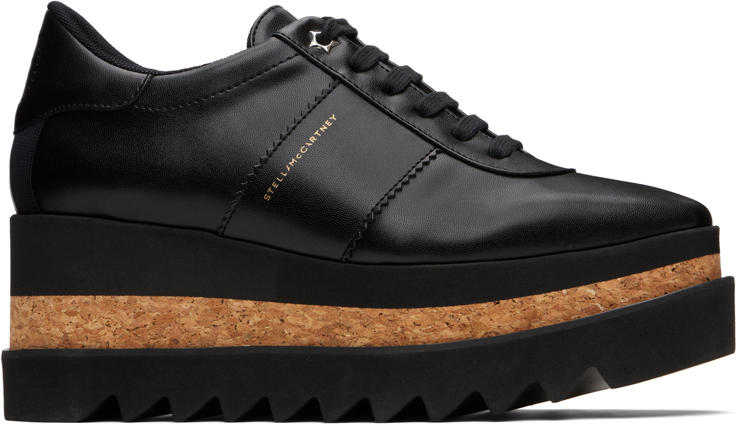 Black Sneak-Elyse Platform Lace-Up Sneakers by Stella McCartney on