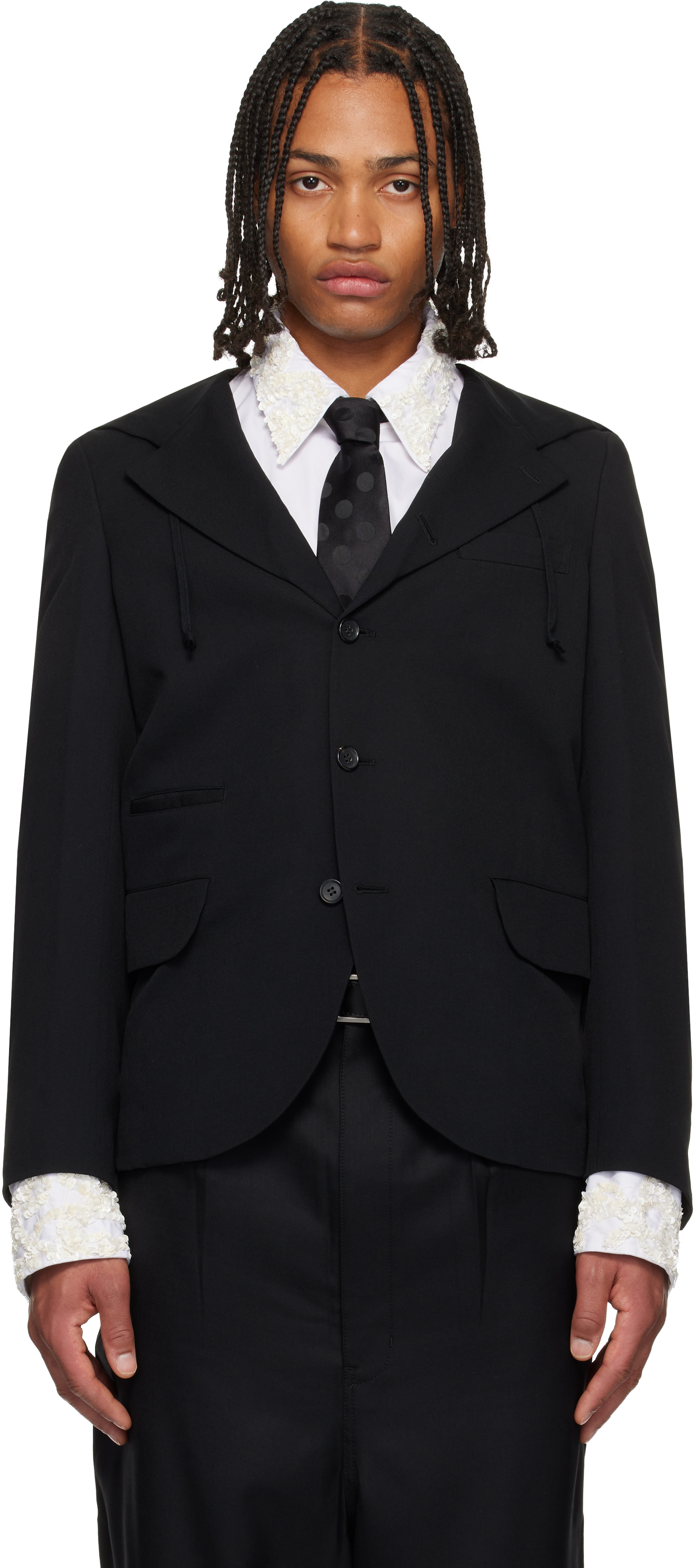 Black Comme des Garçonsのブラック ウールギャバジン テーラード
