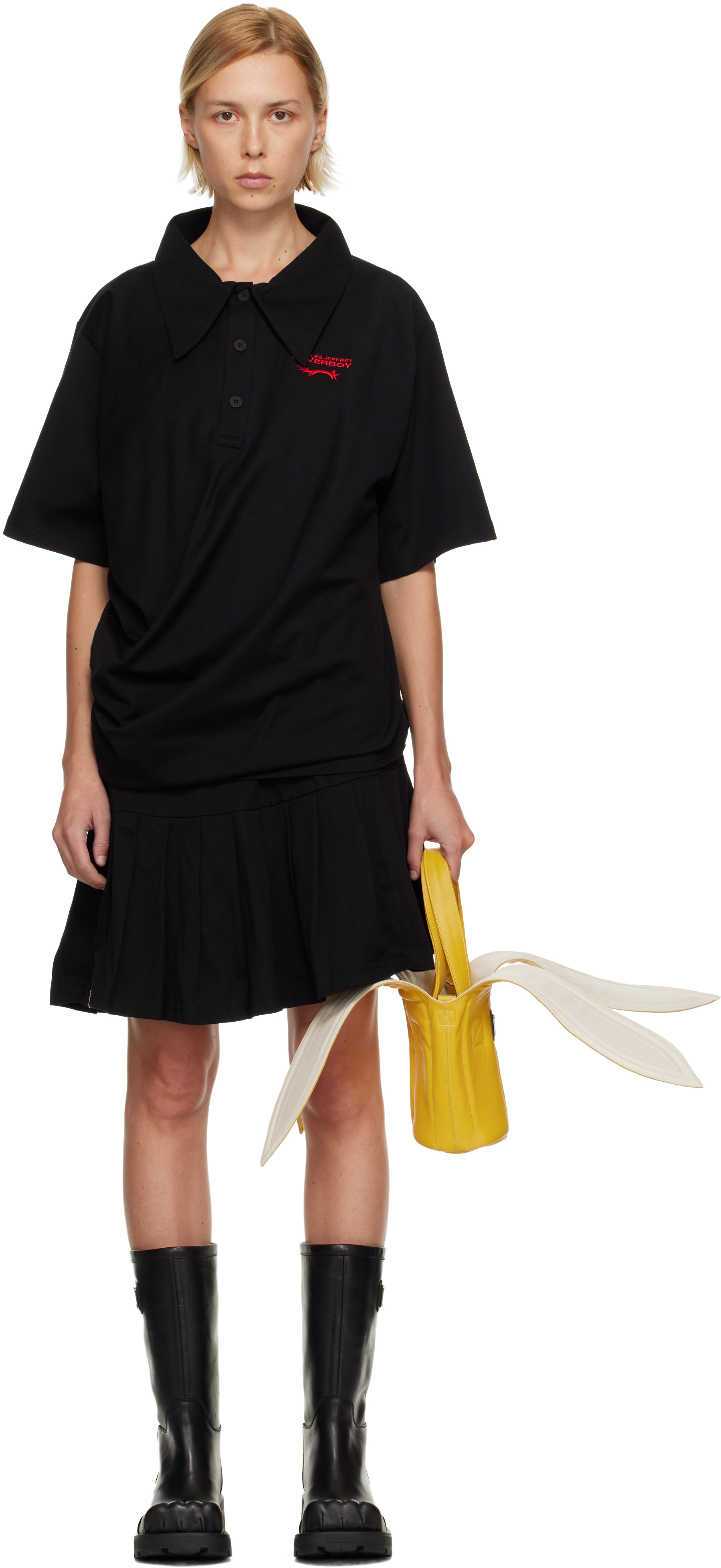 Black Topsy Turvy Jersey Minidress by Charles Jeffrey LOVERBOY on Sale