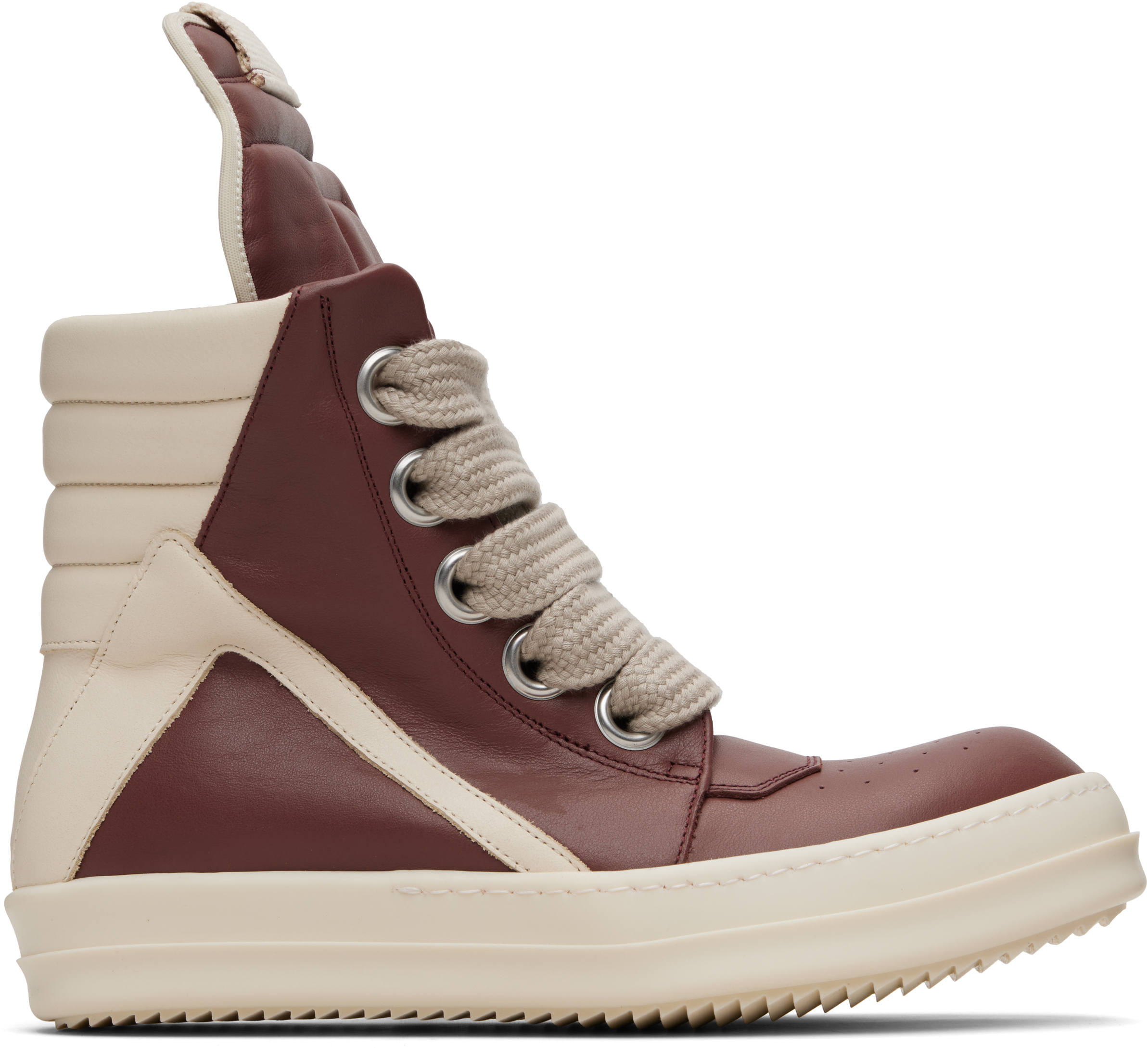 Pink Concordians Jumbolace Geobasket Sneakers by Rick Owens on Sale