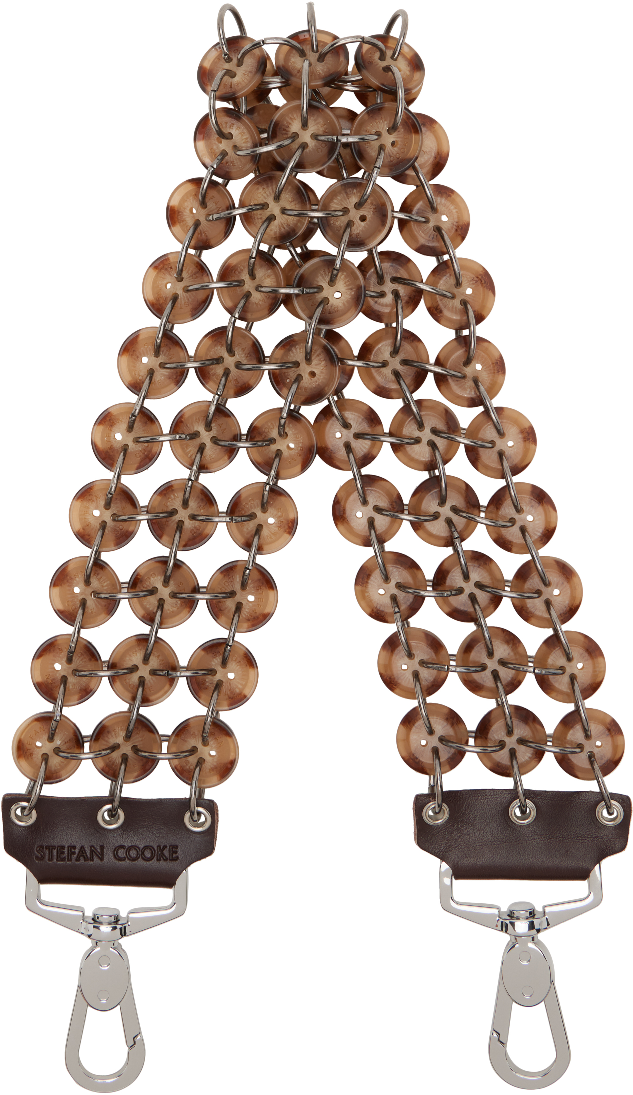 Brown Short Button Bag Strap by Stefan Cooke on Sale