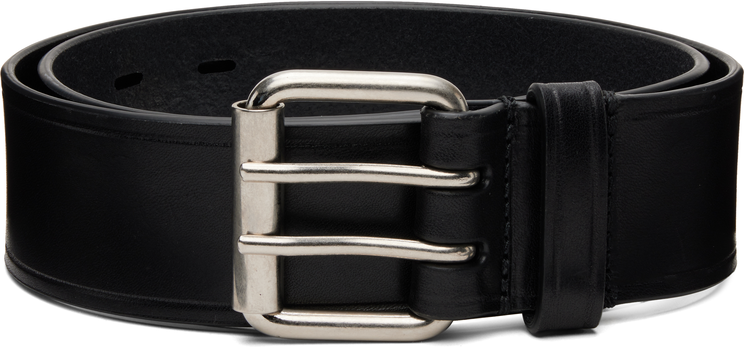 Black Leather Belt by Dries Van Noten on Sale