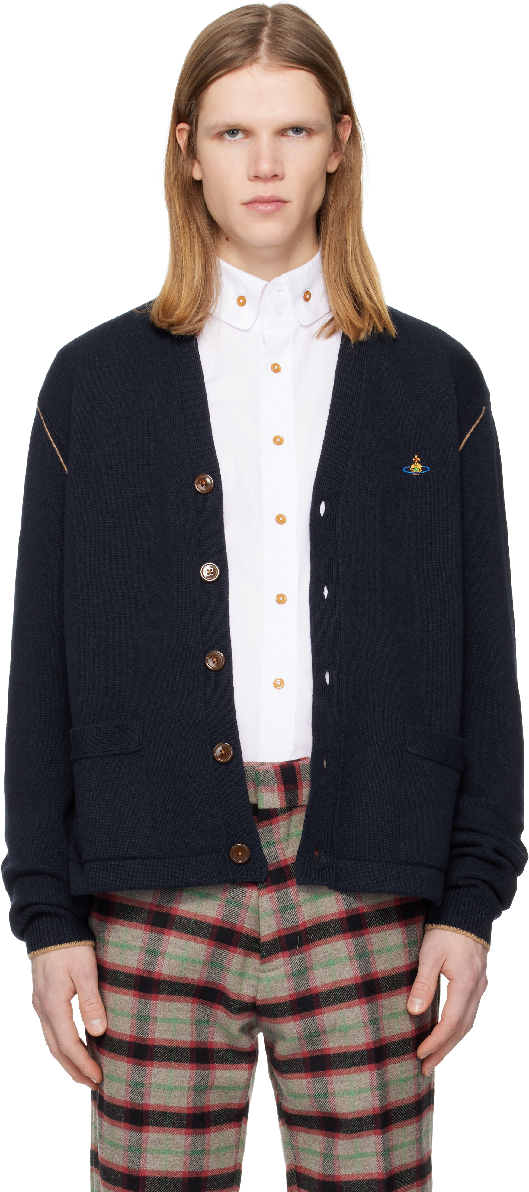 Vivienne Westwood: ネイビー Alex カーディガン | SSENSE 日本