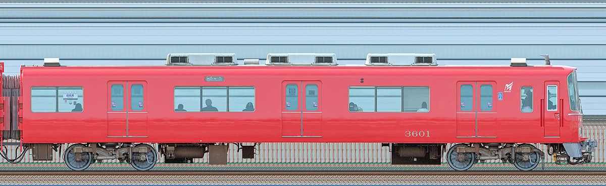 名鉄3500系（1次車）ク3601（更新車）の側面写真｜RailFile.jp｜鉄道