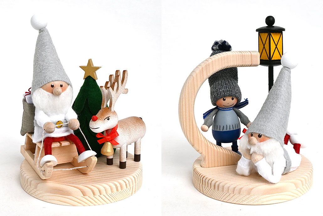 ☆te-nori限定＞ノルディカニッセ ぶら下がりサンタ＆スタンドセット