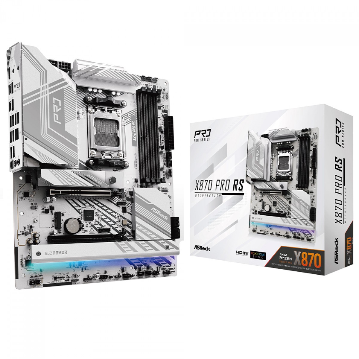 Placa Mãe ASRock X870 Pro RS, Chipset X870, ATX, AMD AM5, DDR5