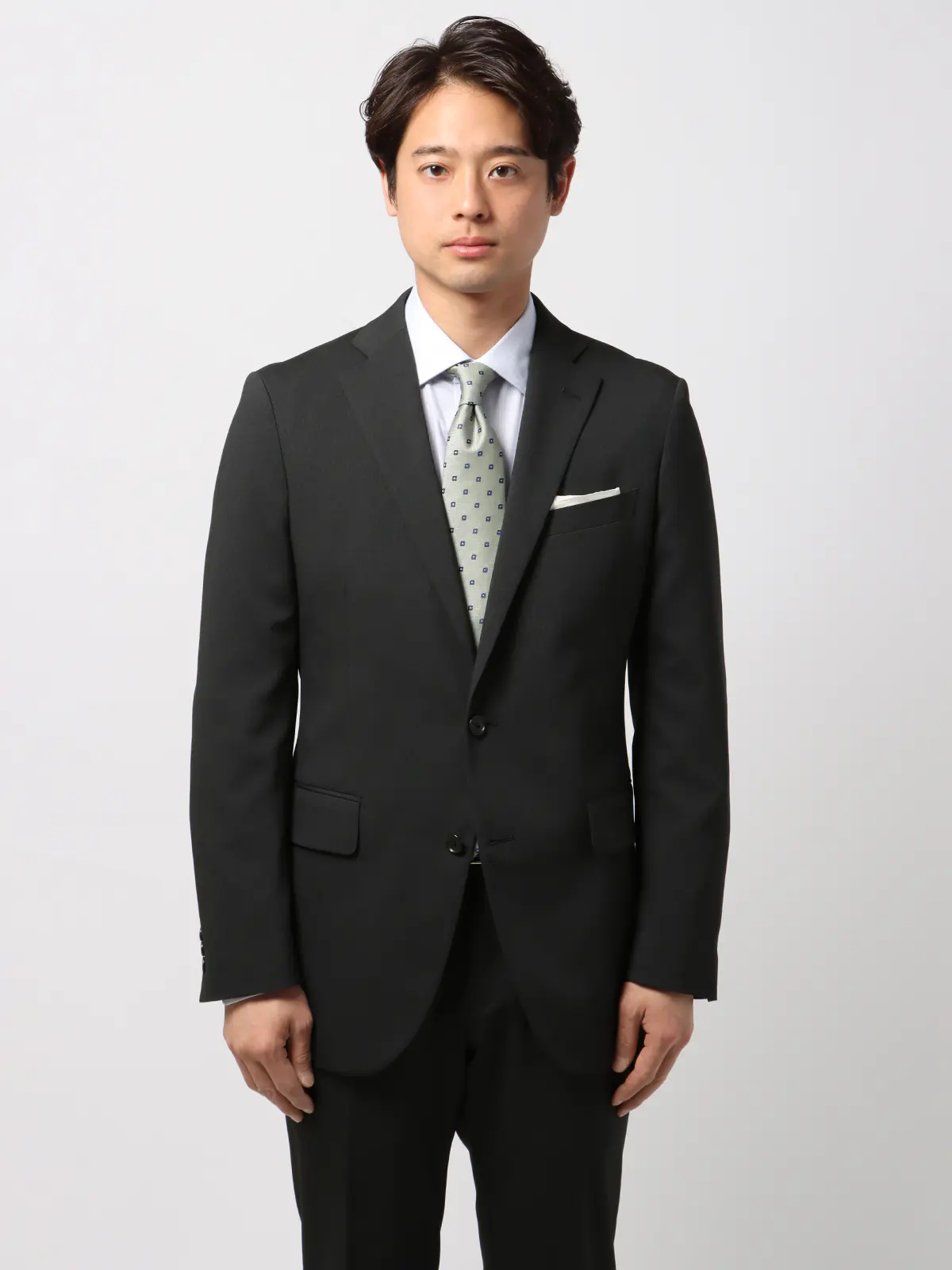 最高スーツ／ウォッシャブル／NON IRON／ストレッチ／2つボタン／無地
