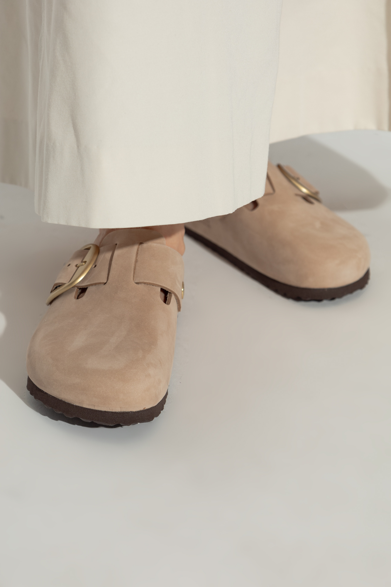 Beige Boston Big Buckle Slides Birkenstock - Vitkac Japan