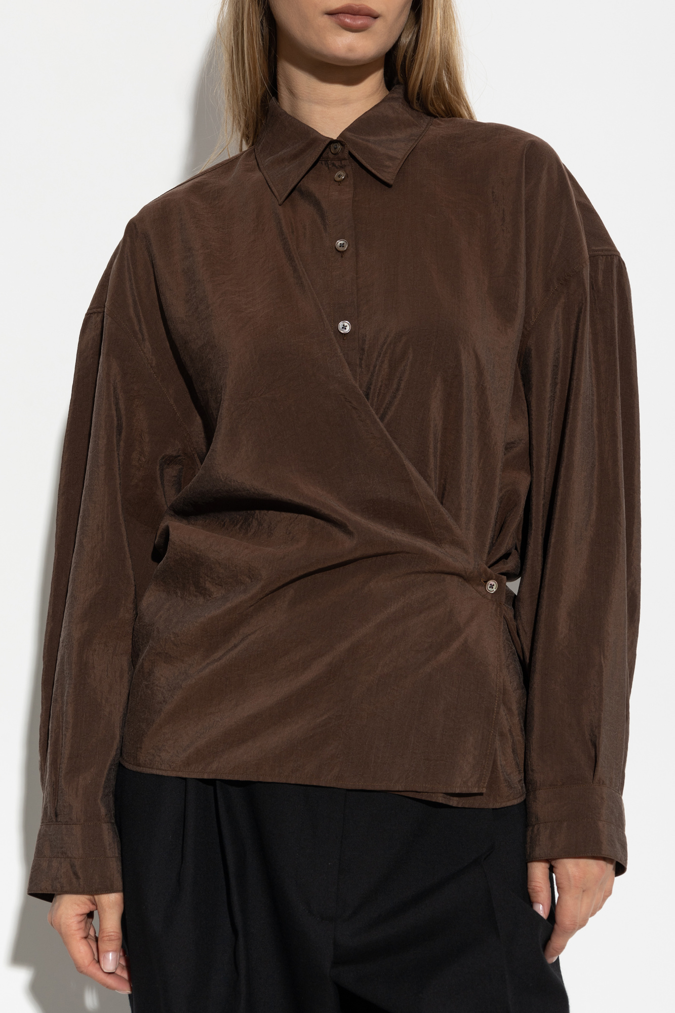 Brown Shirt with wrap closure Lemaire - Vitkac Japan