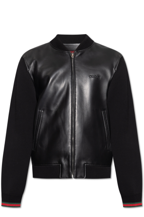 Gucci Leather jacket with monogram | Men's | Vitkac