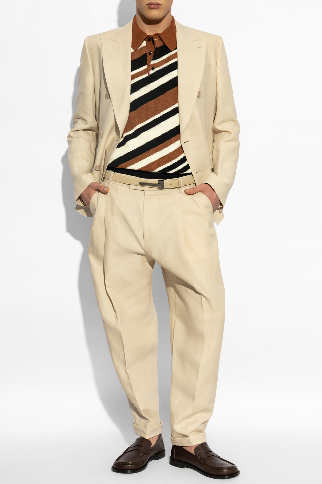 Beige Linen blazer Dolce & Gabbana - Vitkac Singapore