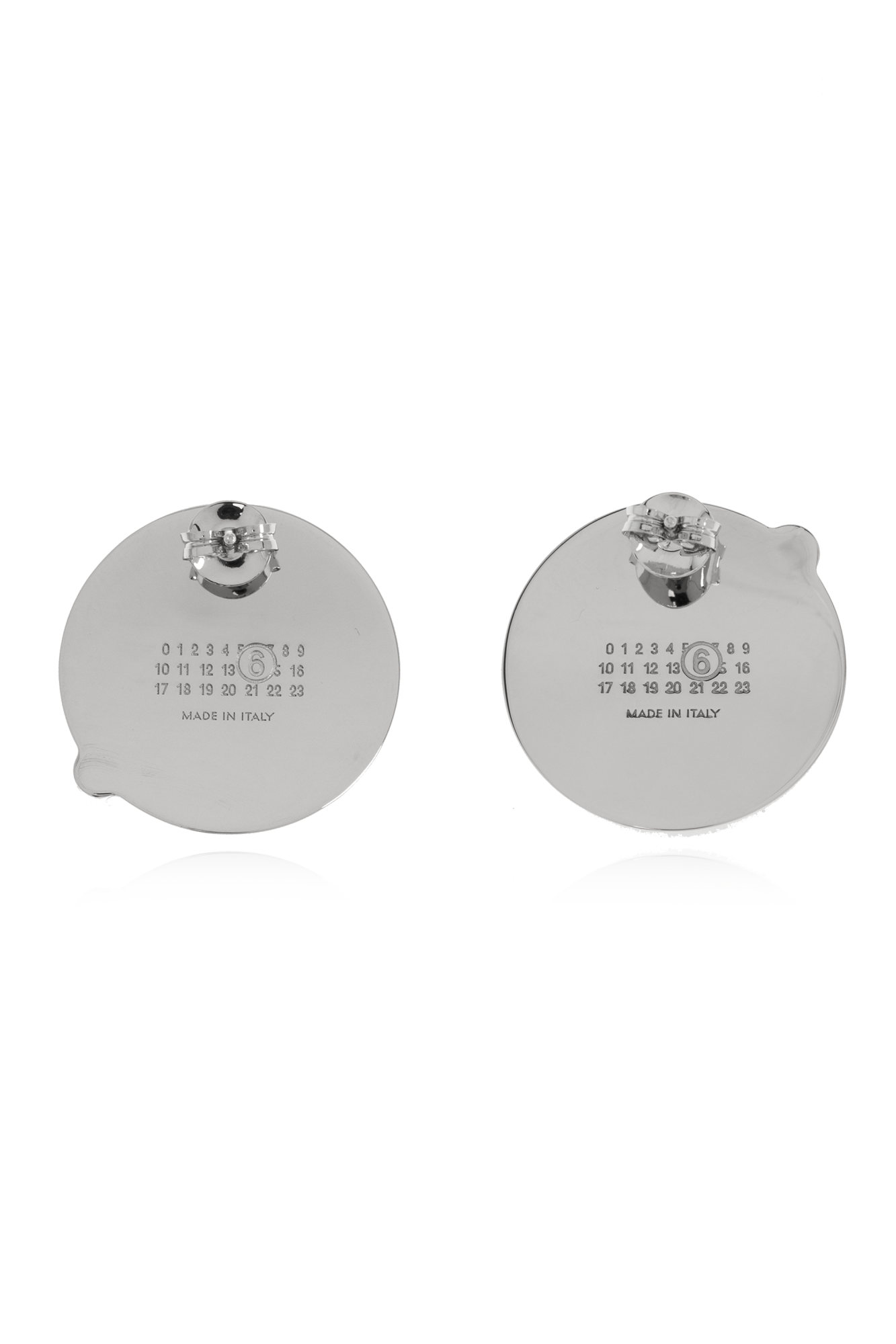 MM6 Maison Margiela Round earrings with engraved logo | Women's
