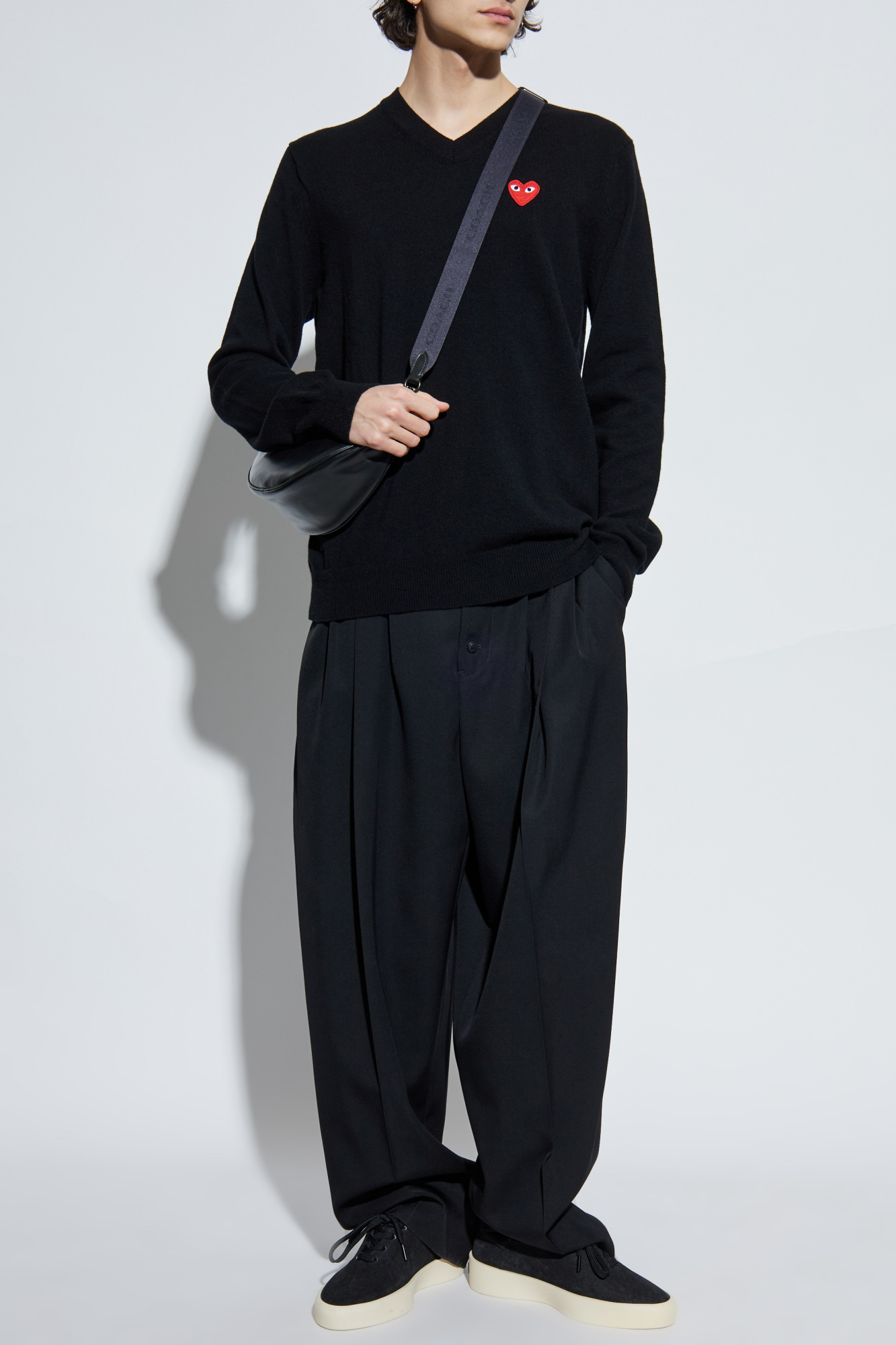 Black V-neck sweater Comme des Garçons Play - Vitkac Japan