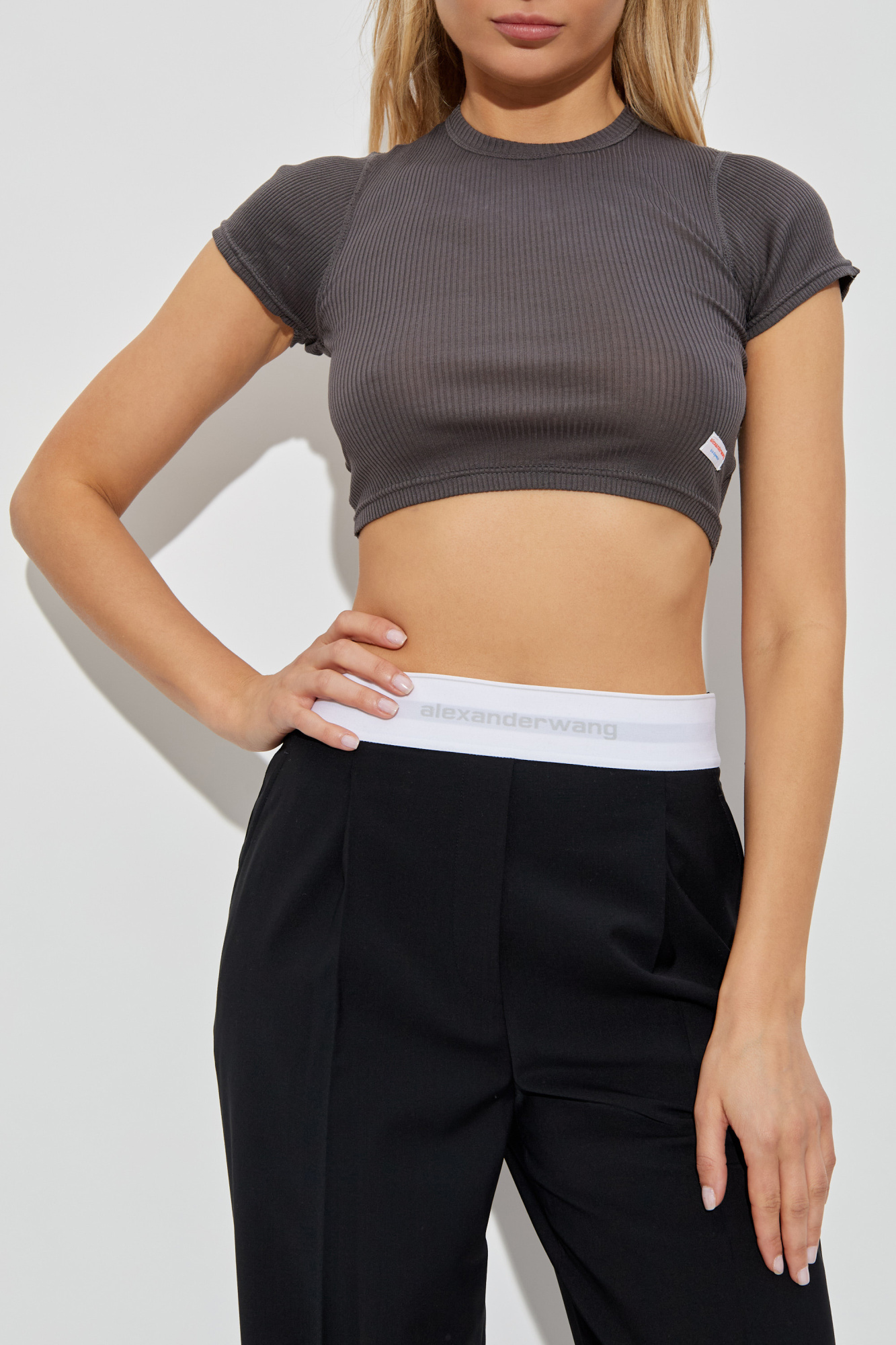Grey Lingerie top with short sleeves Alexander Wang - Vitkac