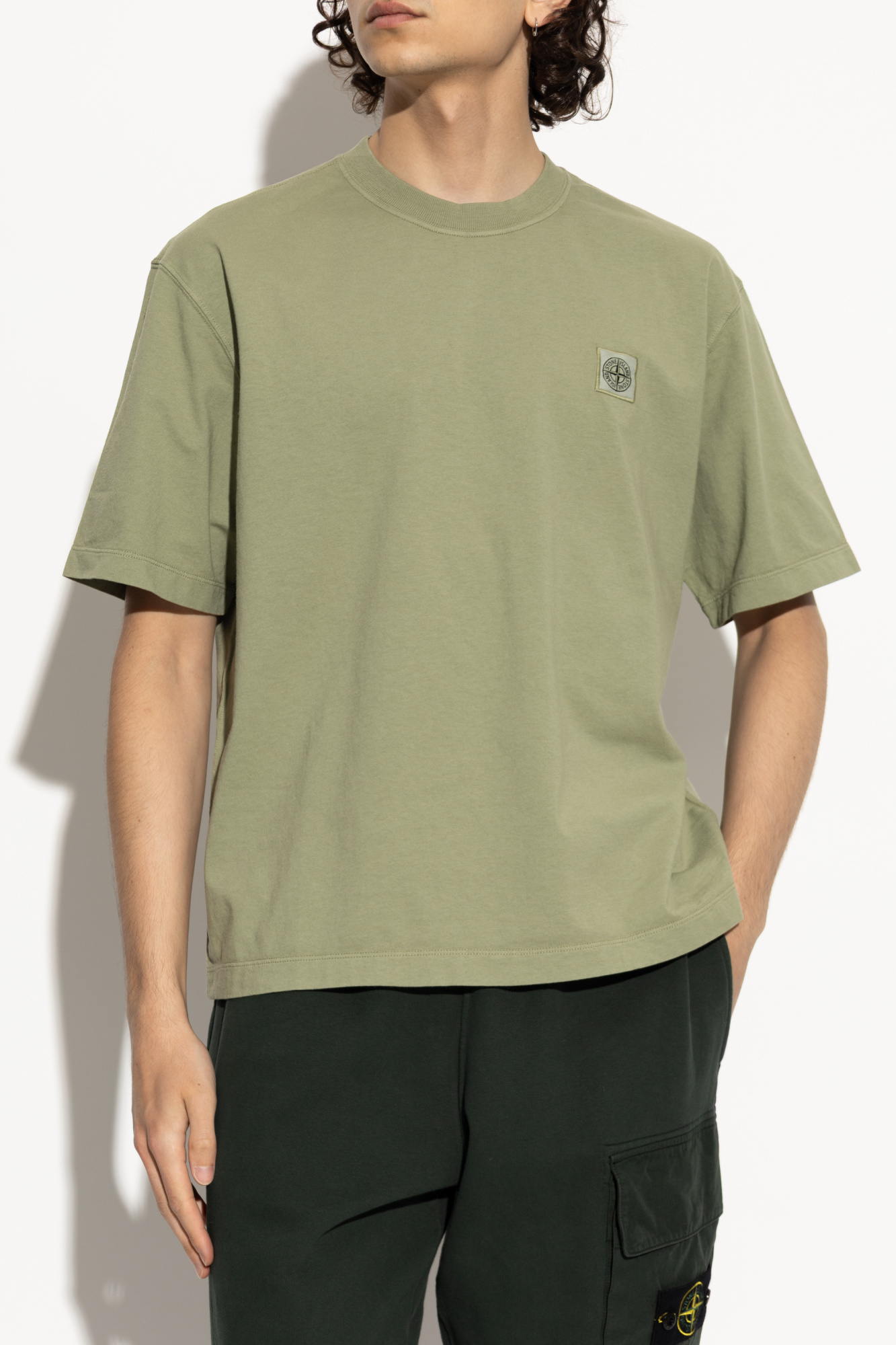 Green T-shirt with logo Stone Island - Vitkac KR