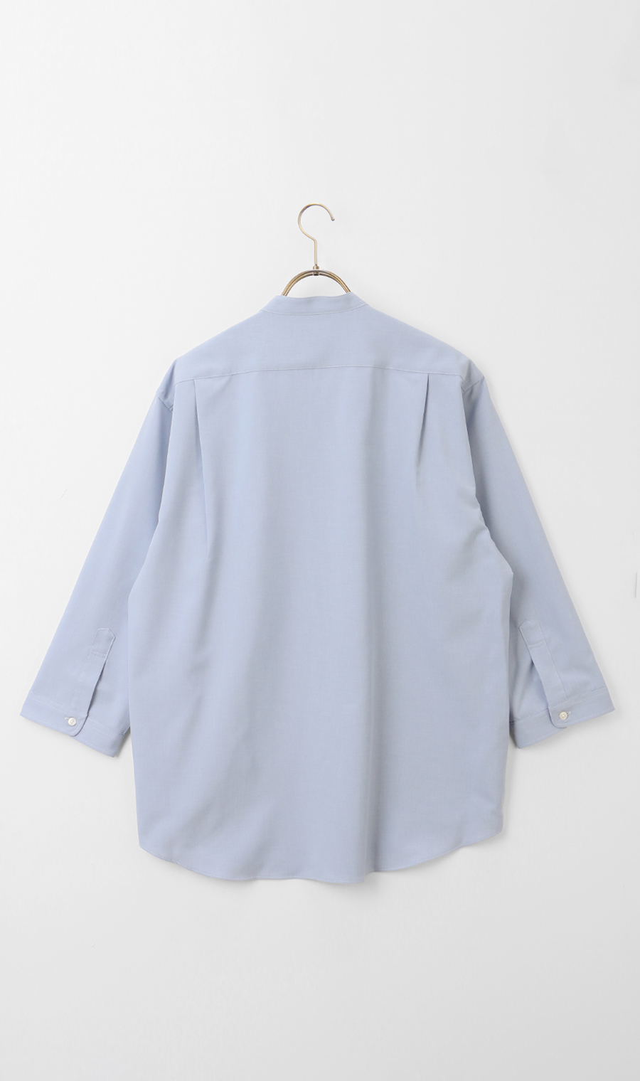 リネンライクバンドカラーシャツ【7分袖】【Reflax】【COOL CONTACT