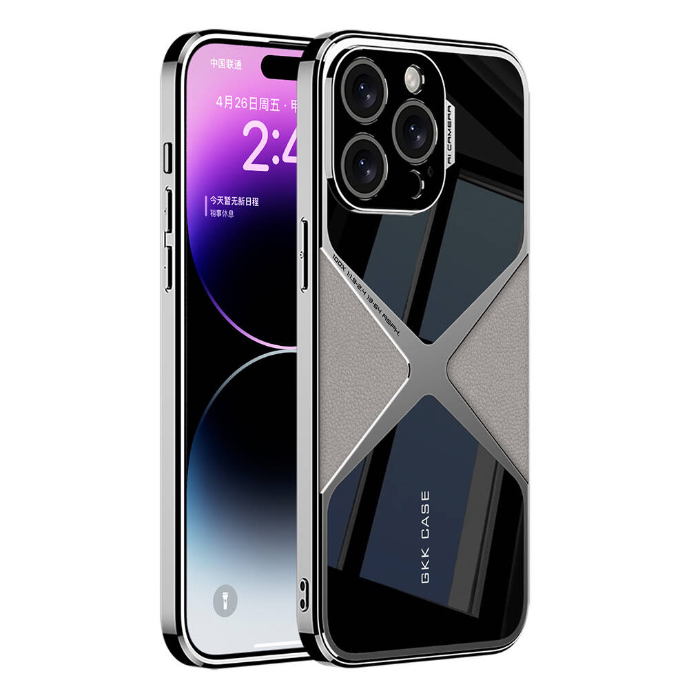 Apple iPhone 15 Pro Kılıf Ultra İnce Kamera Korumalı PC + Deri
