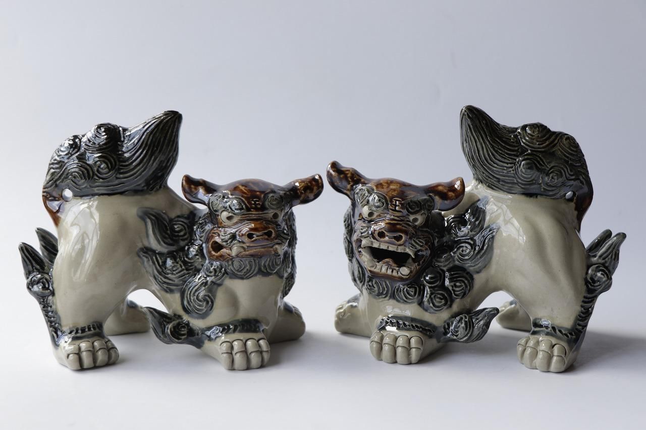 新小獅子 | 陶器のシーサー - 育陶園 やちむんの窯元｜沖縄の陶器 和