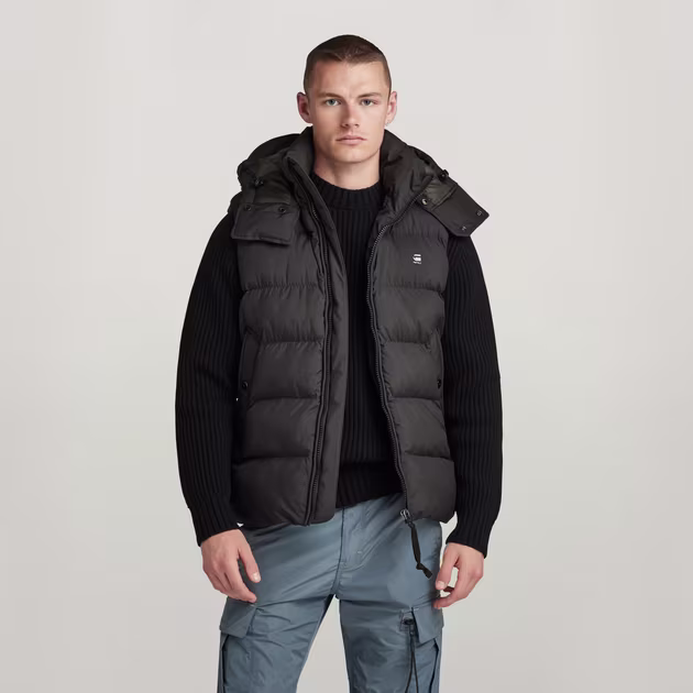 G-Whistler Padded Hooded Vest | Black | G-STAR® US