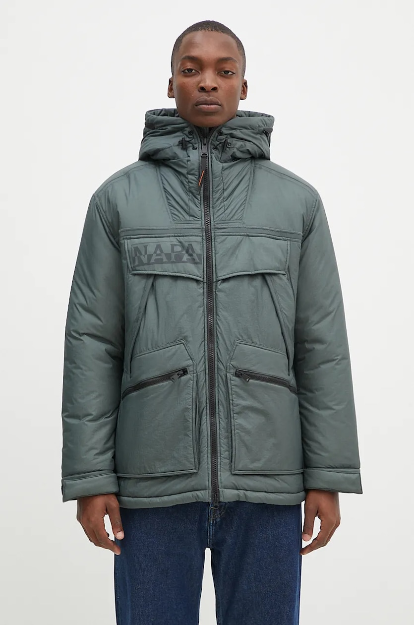 Napapijri jacket Skidoo Sheer men's green color NP0A4IAEG1S1 at PRM US