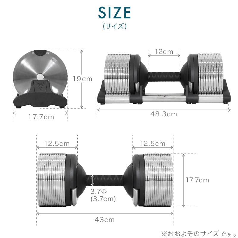 ライシン ヘリックスミラー 32kg 1kg刻み シルバー 2個 スタンドセット