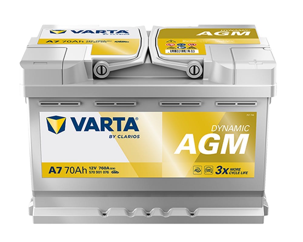ドイツ製 VARTA バッテリー 570-901-076 A7(旧品番E39) AGM バルタ