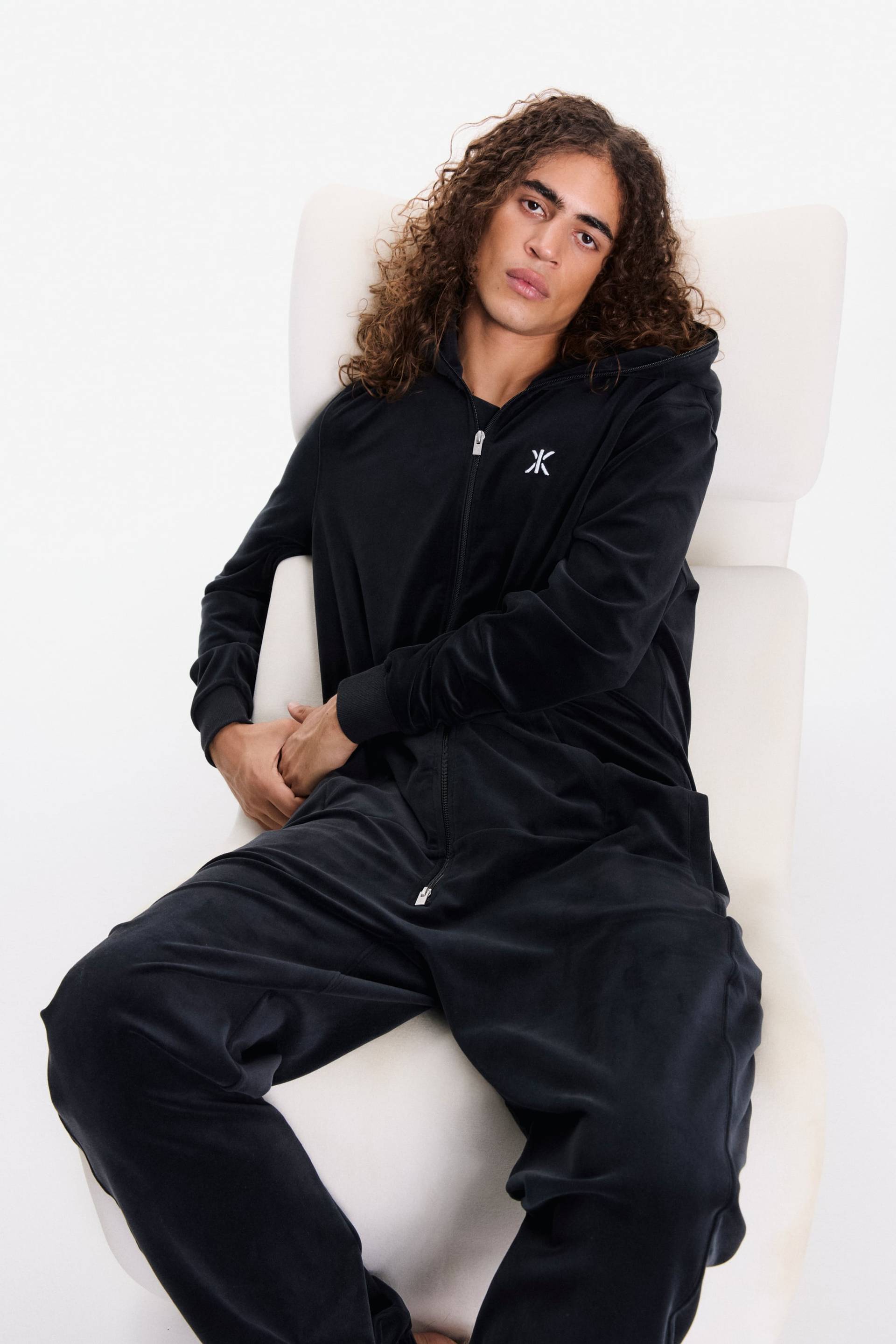 Original Velvet Jumpsuit Black - Onepiece