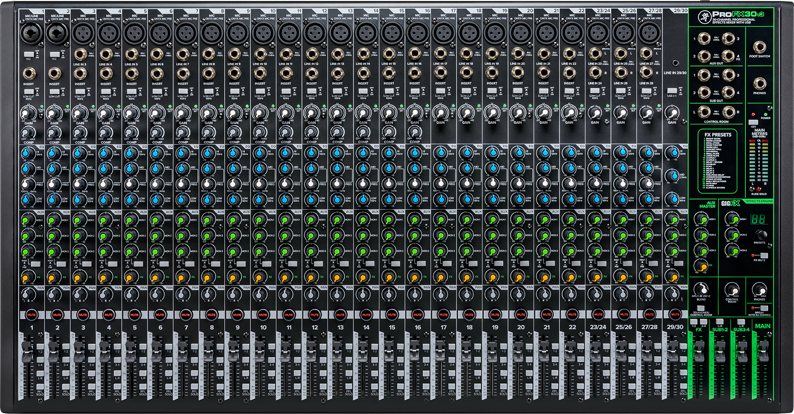 Mackie ProFX v3 シリーズ | エフェクト/USB I/O内蔵