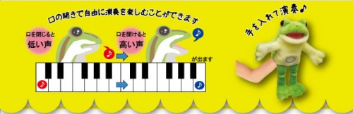 口の開きで演奏するパペット型電子楽器 コケロミン・ネコしろくろ