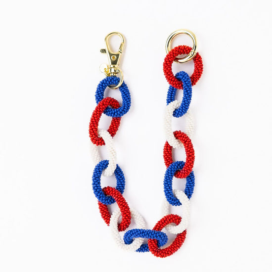 Game Day Beaded Bag Chain Blue + Crimson – INK+ALLOY LLC