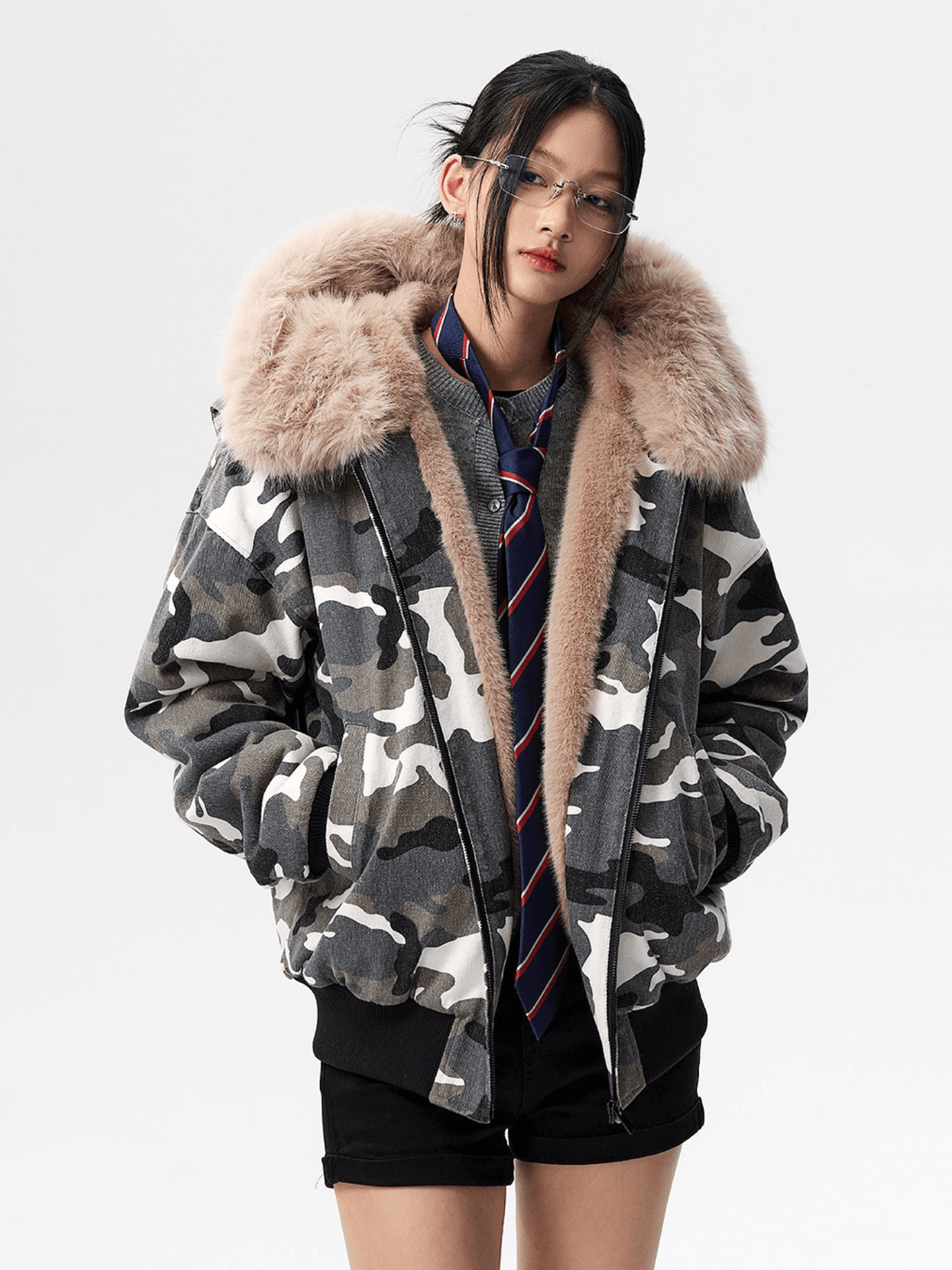 Camo'd Down Fur Jacket – INTL Collective