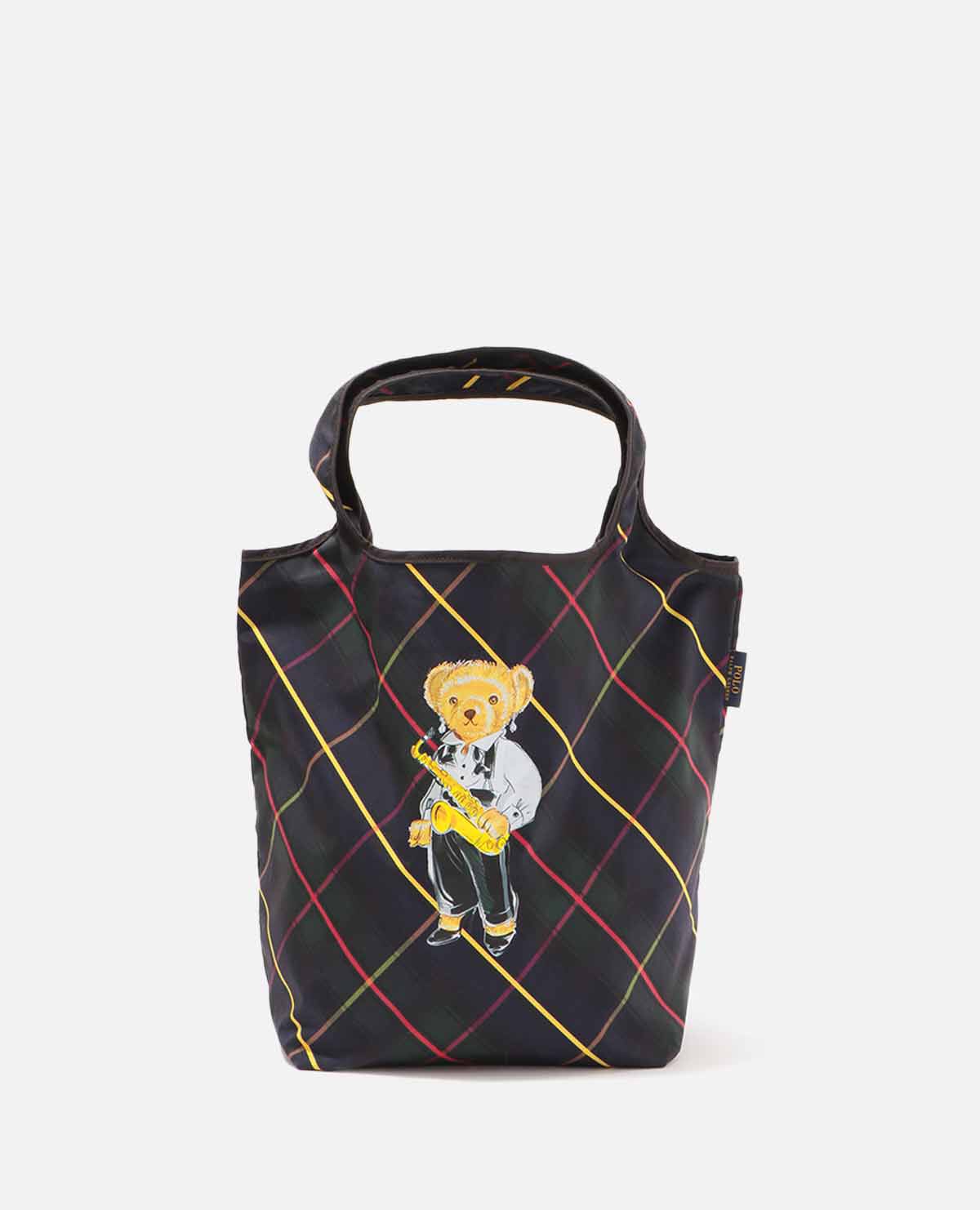 ポロ ベア エコバッグ チェック ネイビー｜ポロ ラルフ ローレン