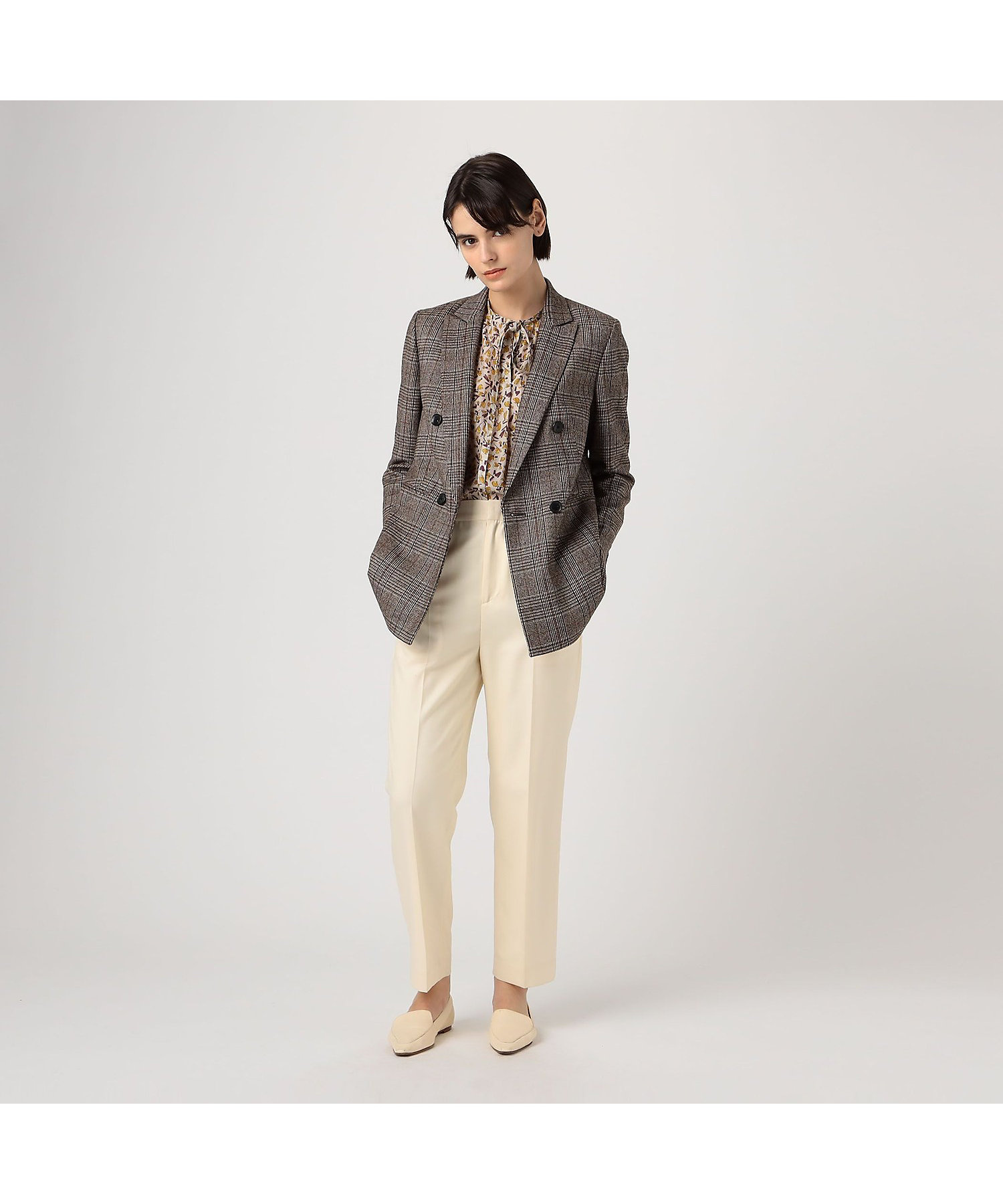 シックグレンチェック ダブルブレストジャケット | maison