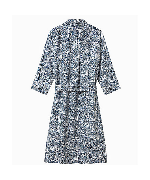 花柄 フラワー リバティロングシャツドレス ／ シャツワンピース