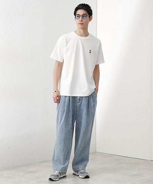 ワンポイントベアーロゴ半袖Tシャツ【洗濯機OK