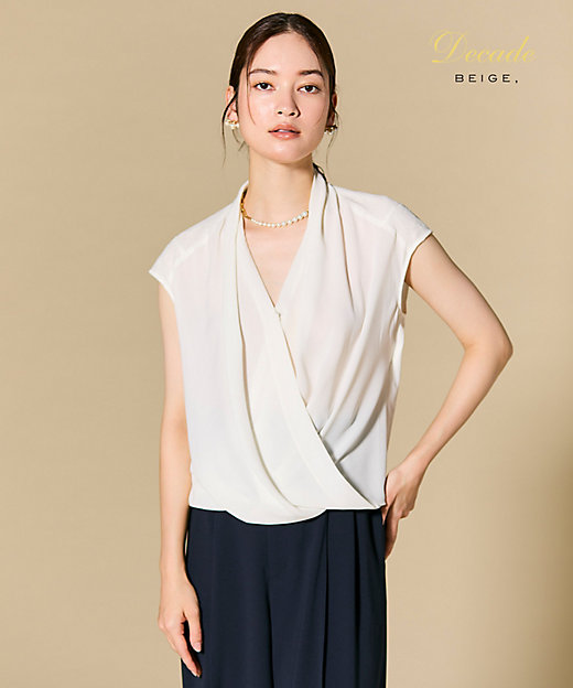 OLIVE ／ カシュクールフレンチスリーブブラウス