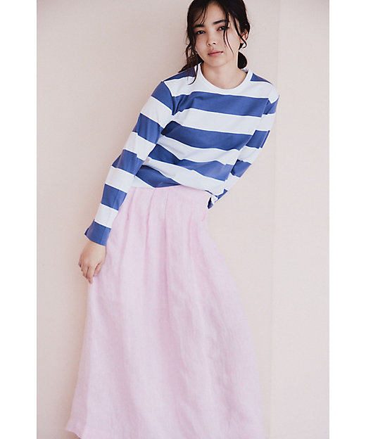 太ボーダー コットン 長袖Tシャツ ”Cool