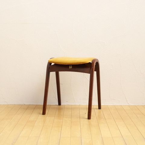秋田木工 used リメイクチェア スタッキングスツール 黄色