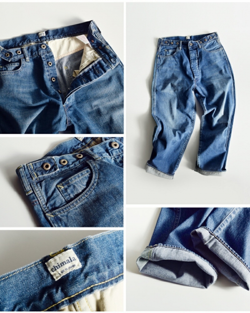 chimala チマラ 12oz ウエスト アジャスタブル デニム パンツ cs39