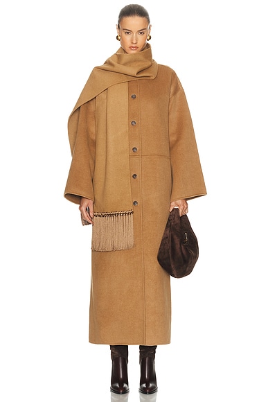 LPA Isabel Maxi Coat in Camel | FWRD