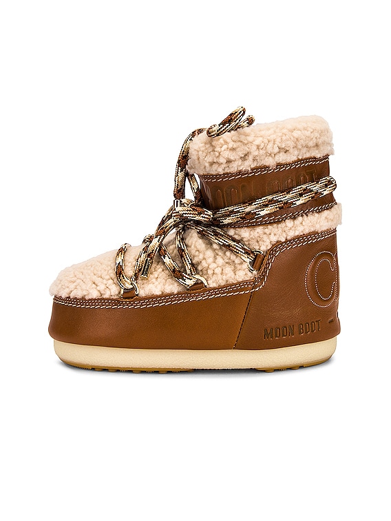 Chloe x MOON BOOT Ankle Boots in Luminous Ochre | FWRD
