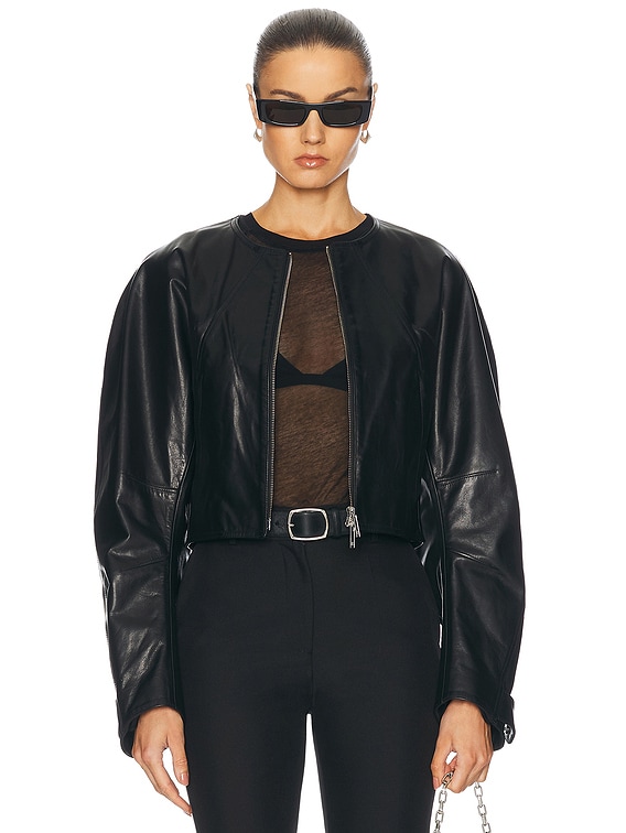 Helmut Lang Articulated Leather Jacket in Black | FWRD