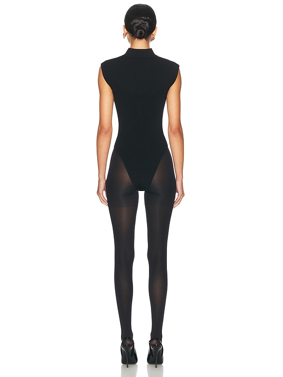 Helsa Cassidy Knit Bodysuit in Black | FWRD