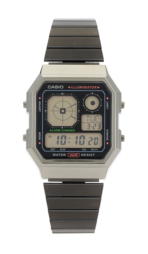 Casio A130 Series Watch in Metal Gunmetal | REVOLVE