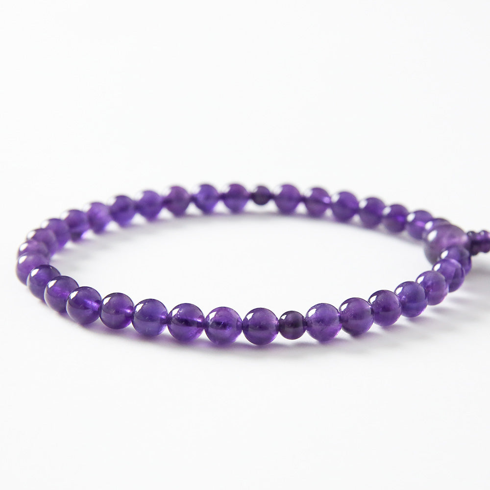 れい　Purple Lake シーグラスアート／天然石／紫／湖 紫 龍彫り水晶 パープルカラータイガーアイ 天然石ブレスレット
